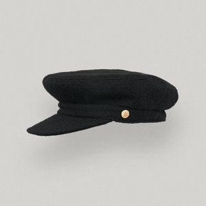 nwot Black Margot Wool beret post boy Hat by STYLEM